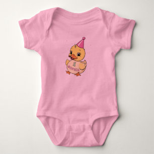 Luck Duck Birthday Party Duckie Paper cup Baby Bodysuit