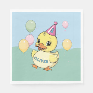 Luck Duck Birthday Party Duckie Paper cup Napkins