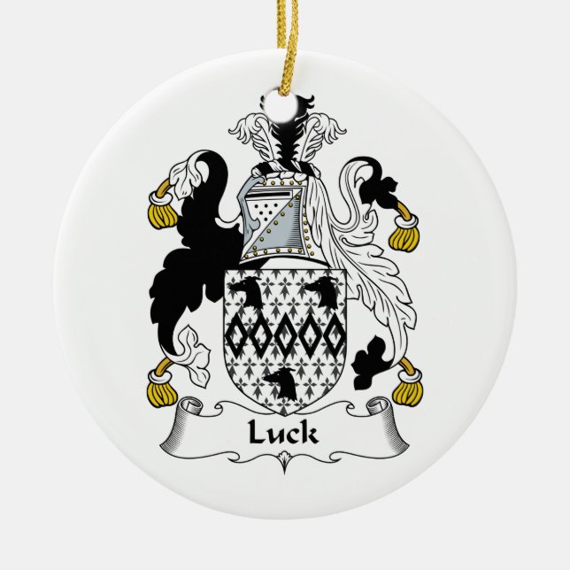 Luck Family Crest Ceramic Ornament (Front)
