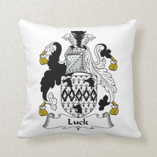 Luck Family Crest Throw Pillow