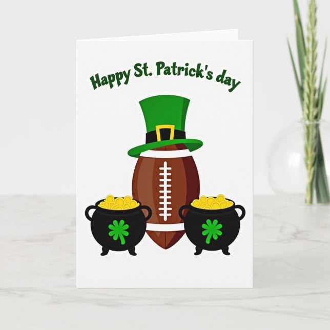 Luck Football St Patricks Day Card (Front)