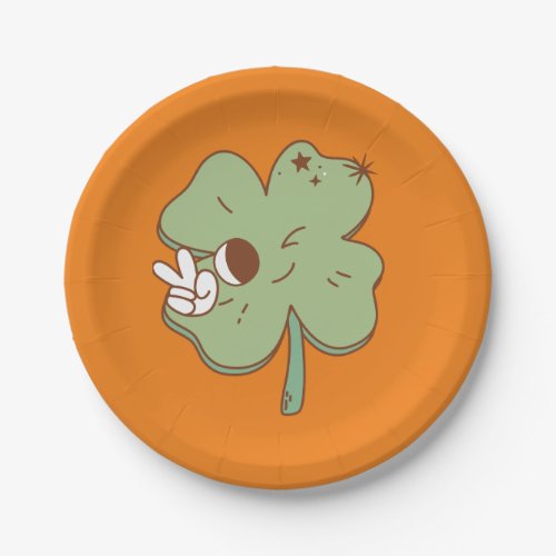 luck green and orange paper plates