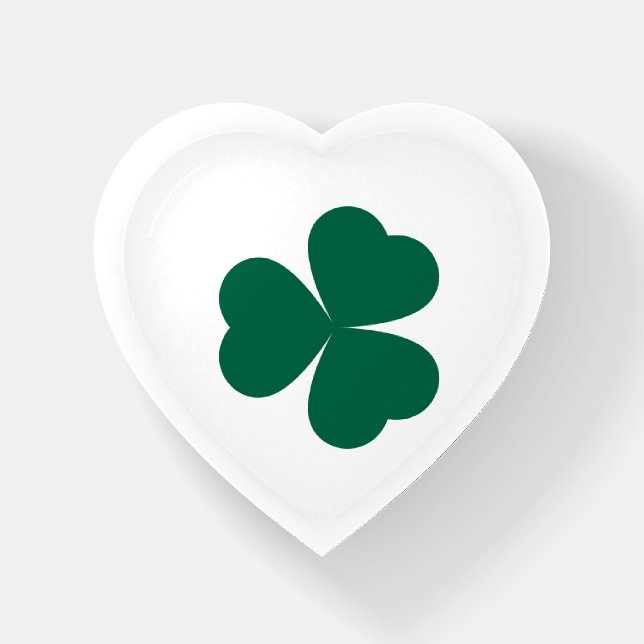 Luck in Every Leaf: 3-Clover leaf Paperweight (Front)