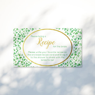 Luck in Love Green St. Patrick's Day Bridal Shower Enclosure Card
