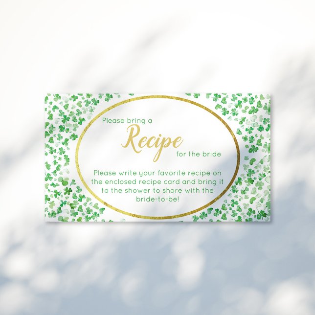 Luck in Love Green St. Patrick's Day Bridal Shower Enclosure Card (Creator Uploaded)