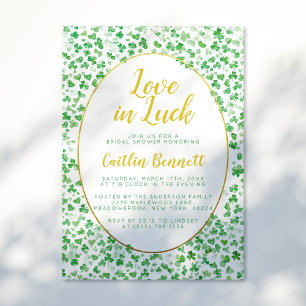Luck in Love Green St. Patrick's Day Bridal Shower Invitation