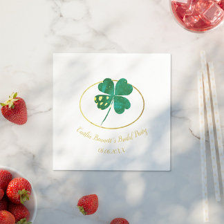 Luck in Love Green St. Patrick's Day Bridal Shower Napkins