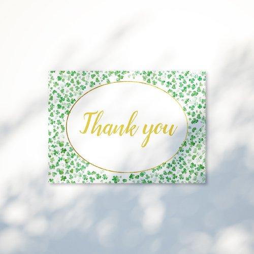 Luck in Love Green St Patricks Day Bridal Shower Thank You Card