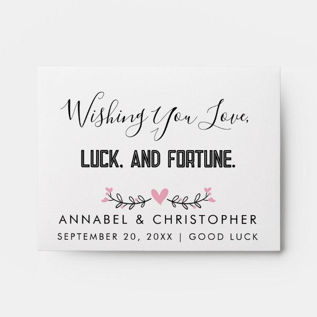 luck in love Minimalist Wedding lucky favor Envelope (Front)