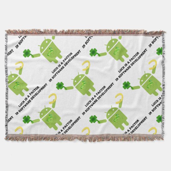 Luck Is A Factor In Software Development Bugdroid Throw Blanket