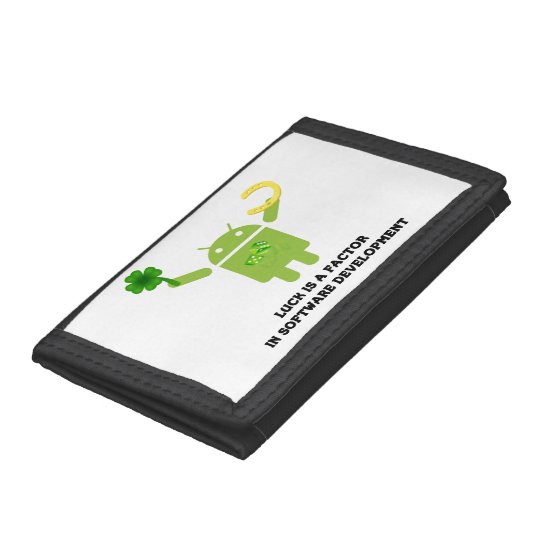 Luck Is A Factor In Software Development Bugdroid Trifold Wallet