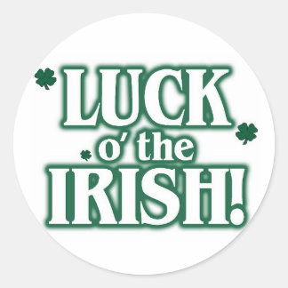 Luck o the irish classic round sticker