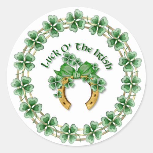 Luck O The Irish Classic Round Sticker
