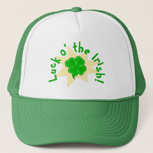 Luck o the Irish Four_Leaf Lucky Clover Hat