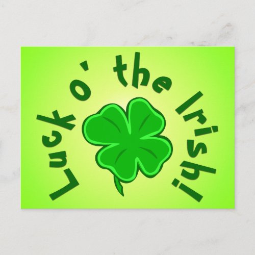 Luck o the Irish Green Post Card