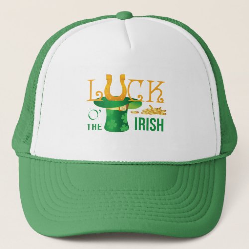 Luck o the irish horse shoe and irish hat