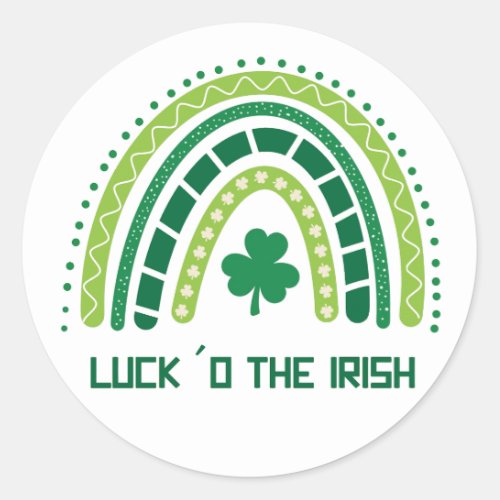 Luck O The Irish St Patricks Day Classic Round Sticker