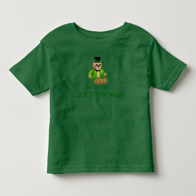 Luck 'O' the Irish Teddy Bear Toddler T-shirt (Front)