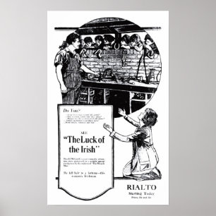 'Luck of the Irish' 1920 vintage movie ad poster