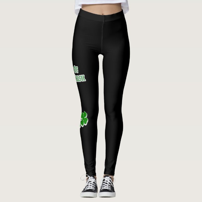 Luck Of The Irish Black Leggings (Front)