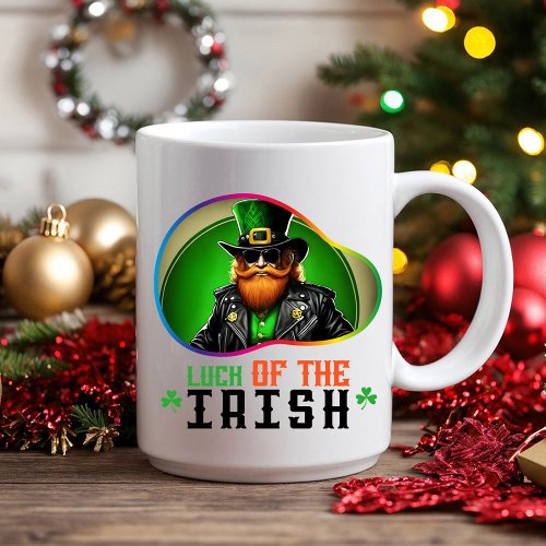 Luck of the Irish _ Clovers and Celebrations Two_Tone Coffee Mug