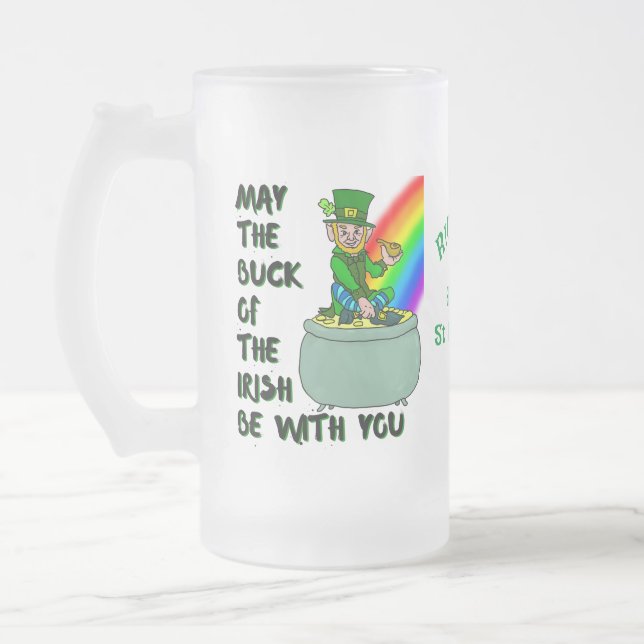 Luck of the Irish custom St Patrick's Beer Mug (Left)