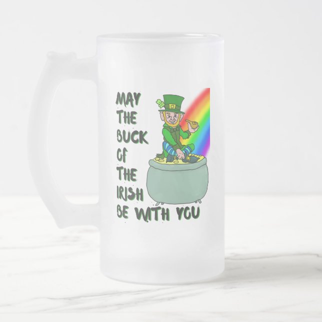 Luck of the Irish custom St Patrick's Beer Mug (Left)