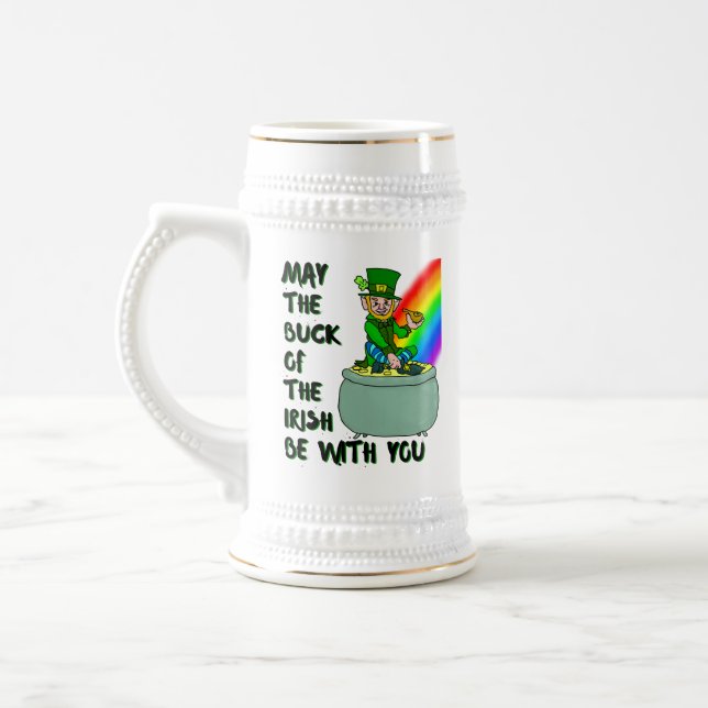 Luck of the Irish custom St Patrick's Beer Mug (Left)