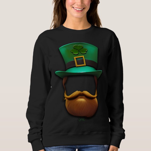 Luck Of The Irish Hat & Beard Sweatshirt (Front)