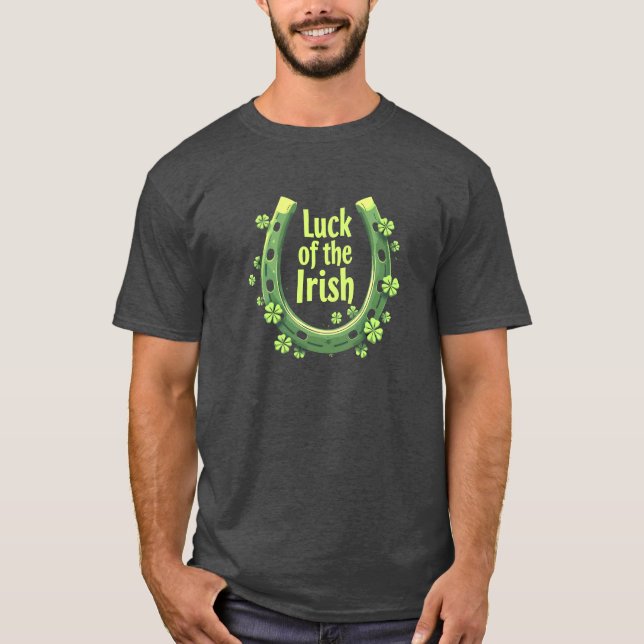 Luck of the Irish Horseshoe Design T-Shirt (Front)