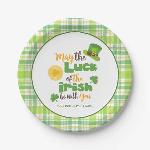 Luck of the Irish Plaid St Patricks Day Paper Plates