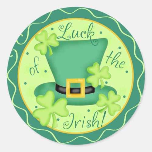 Luck of the Irish Shamrock Green Round Sticker