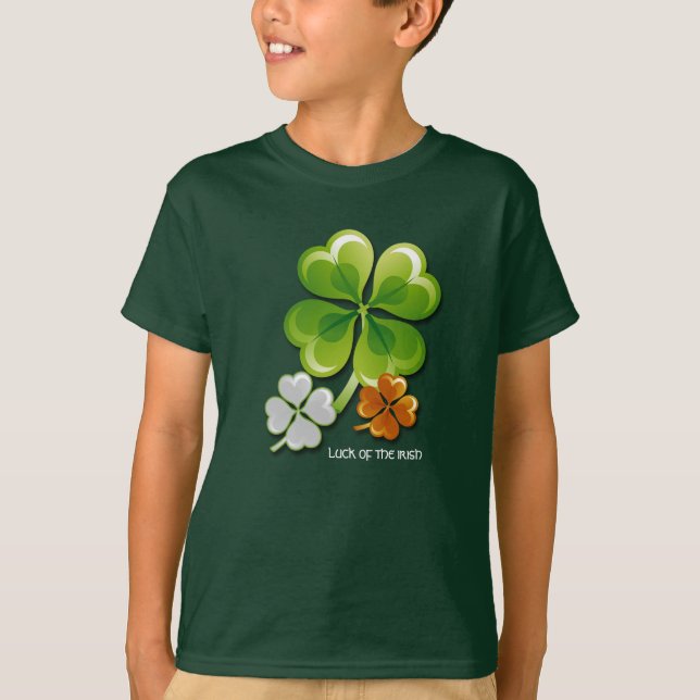 Luck of the Irish. Shamrocks St. Patrick's Day  T-Shirt (Front)