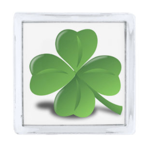 LUCK OF THE IRISH SILVER FINISH LAPEL PIN