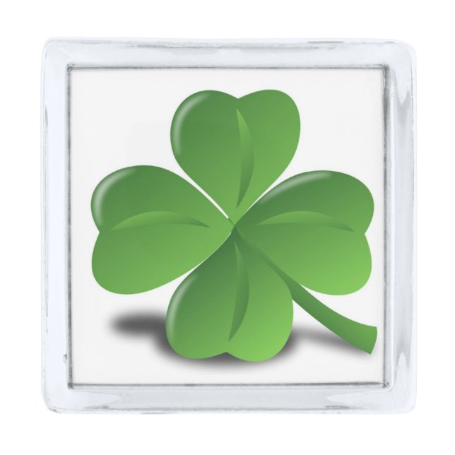 LUCK OF THE IRISH SILVER FINISH LAPEL PIN (Front)