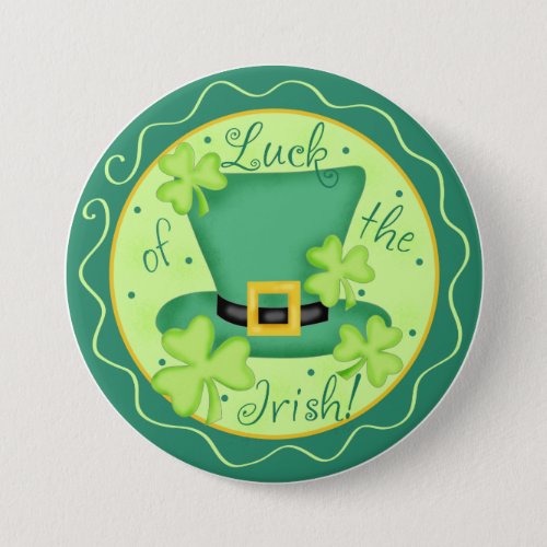 Luck of the Irish St Patricks Button Badge