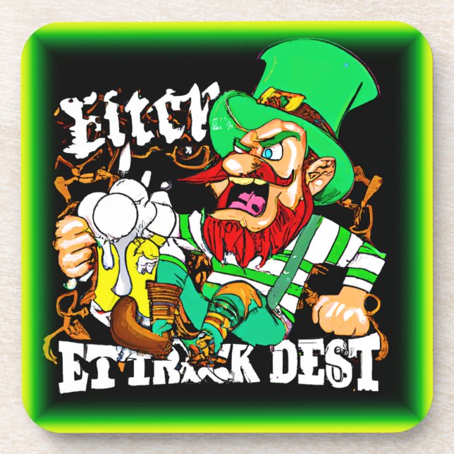 Luck of The Irish St Patricks Day. Buy Now Beverage Coaster (Front)