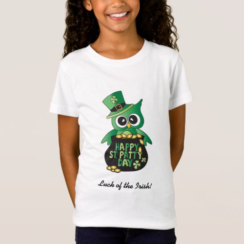 Luck  of the Irish St Patricks Day  Owl T_Shirt