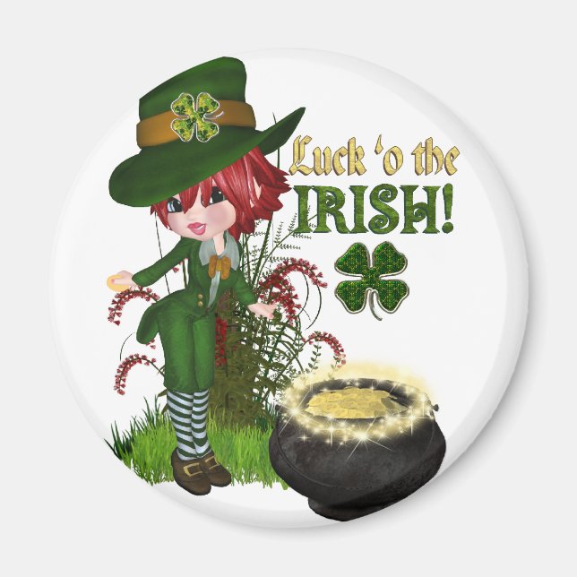 Luck O'the Irish Leprechaun Magnet (Front)