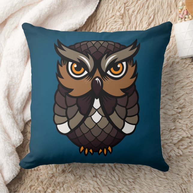 Luck Owl Throw Pillow (Blanket)