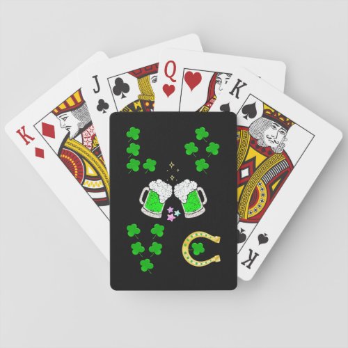 Luck Shamrock Dublin Day Horseshoe Irish Poker Cards