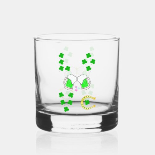 Luck Shamrock Dublin Day Horseshoe Irish Whiskey Glass