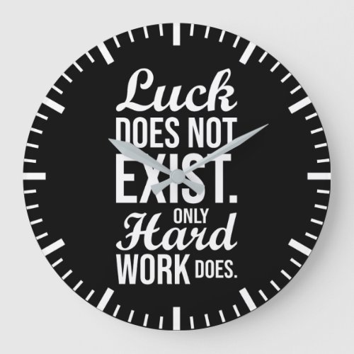 Luck vs Hard Work _ Gym Hustle Success Large Clock