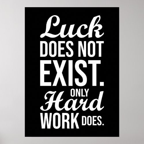 Luck vs Hard Work _ Gym Hustle Success Poster