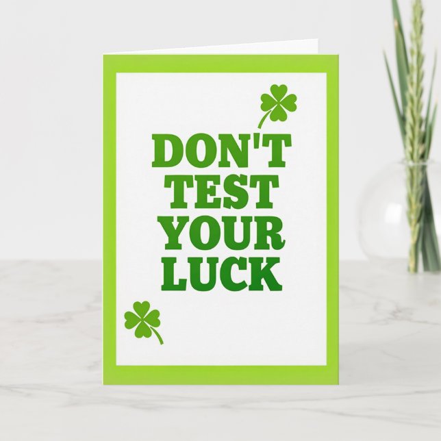 Luck Warning Clover Message Card (Front)