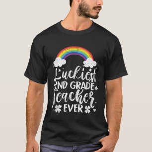 Luckiest 2nd Grade Teacher Ever Patricks Day Cute  T-Shirt