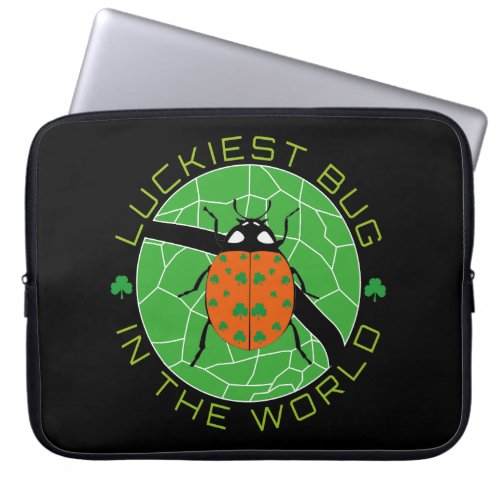 Luckiest Bug In The World Circle Version Laptop Sleeve