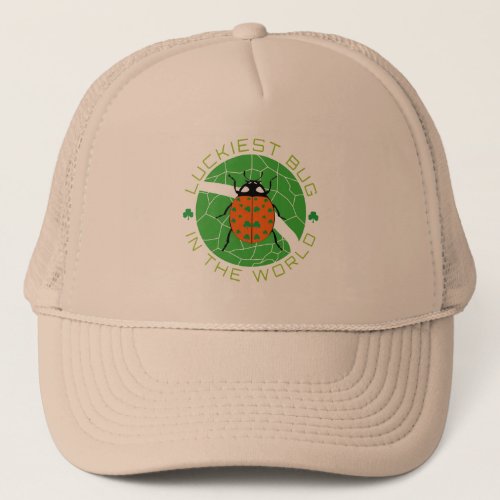 Luckiest Bug In The World Circle Version Trucker Hat