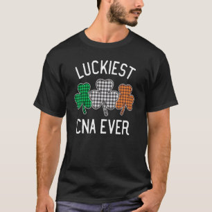 Luckiest CNA Ever St Patrick's Day Irish Flag Plai T-Shirt