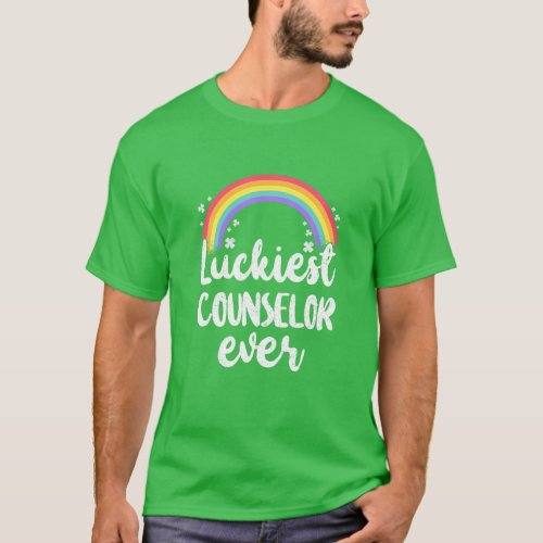 Luckiest Counselor Ever Rainbow Happy St Patricks T_Shirt
